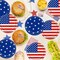 48PCS 4th of July Party Supplies, 9" Independence Day Disposable Paper Plates, Patriotic Party Plates Memorial Day Dinner Dessert Plates Red White Blue Dinnerware Tableware